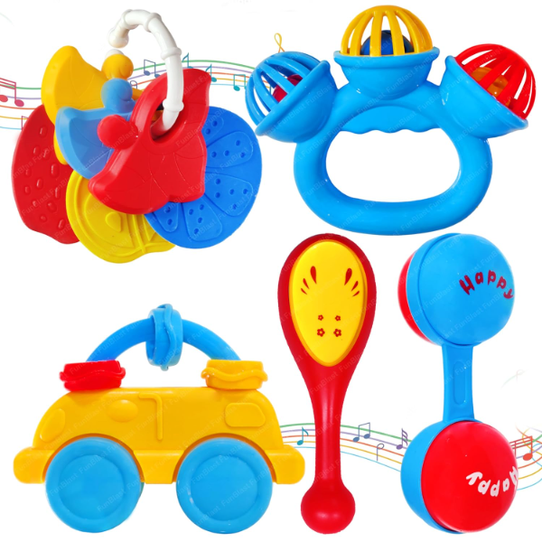 FunBlast Baby Rattle Set of 7 Pieces – Colorful Sound Rattle Toys for Newborns & Toddlers 3+ Months | Early Development Sensory Toys for Infants & Baby Learning Playtime