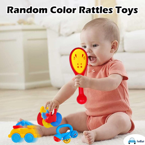 FunBlast Baby Rattle Set of 7 Pieces – Colorful Sound Rattle Toys for Newborns & Toddlers 3+ Months | Early Development Sensory Toys for Infants & Baby Learning Playtime - Image 3