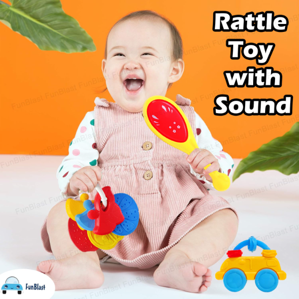 FunBlast Baby Rattle Set of 7 Pieces – Colorful Sound Rattle Toys for Newborns & Toddlers 3+ Months | Early Development Sensory Toys for Infants & Baby Learning Playtime - Image 4