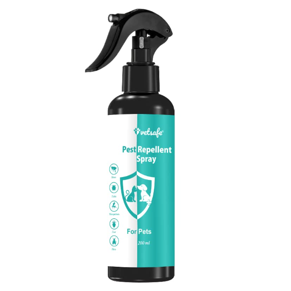 VetSafe Pet Flea, Tick & Mosquito Repellent Spray – 200ml Natural Protection for Dogs & Cats | Safe, Easy-to-Use Pest Control for Healthy Pets