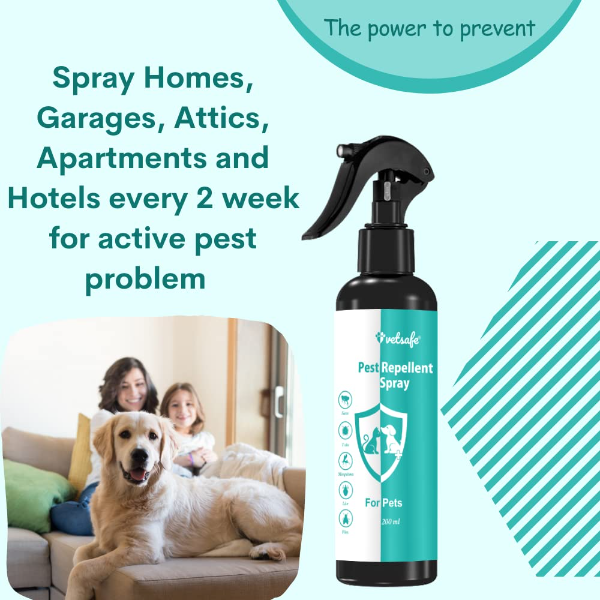 VetSafe Pet Flea, Tick & Mosquito Repellent Spray – 200ml Natural Protection for Dogs & Cats | Safe, Easy-to-Use Pest Control for Healthy Pets - Image 2