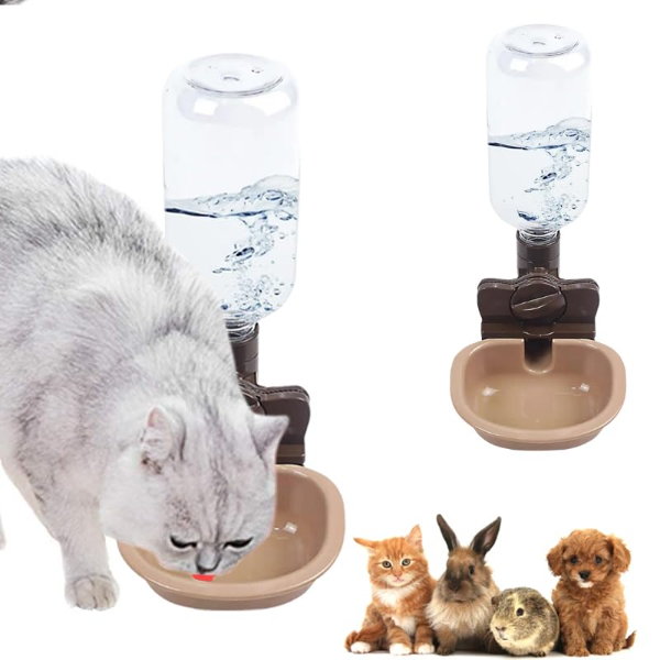 Sage Square Automatic Pet Feeder & Gravity Water Dispenser – Movable Food Bowl with Stand for Small Cats, Dogs, Rabbits, Bunnies & Kittens