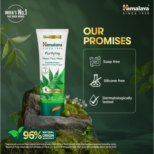 Himalaya Purifying Neem Face Wash - Acne & Pimple Control Daily Cleanser for Men and Women | Clinically Proven Formula with 5 Parts of Neem | Gentle Deep Cleansing Face Wash, 400 ml (Pack of -2) - Image 2