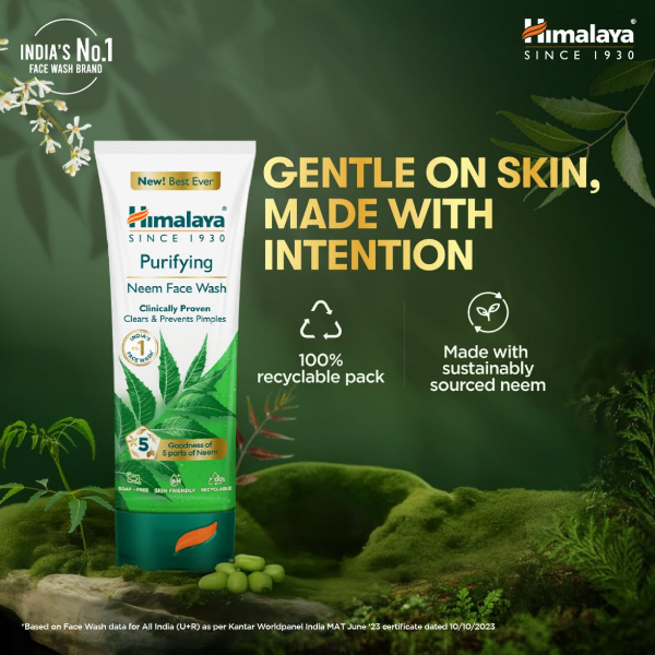 Himalaya Purifying Neem Face Wash - Acne & Pimple Control Daily Cleanser for Men and Women | Clinically Proven Formula with 5 Parts of Neem | Gentle Deep Cleansing Face Wash, 400 ml (Pack of -2) - Image 3