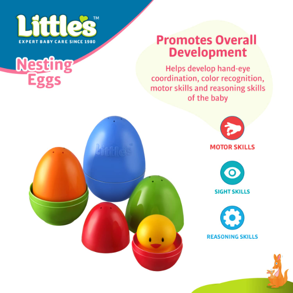 Piramal Little’s Nesting Eggs Activity Toy Set (4 Pieces) – Multicolor Infant & Preschool Learning Toy, Montessori Early Development Toy for Motor Skills, Hand-Eye Coordination & Reasoning Skills - Image 3
