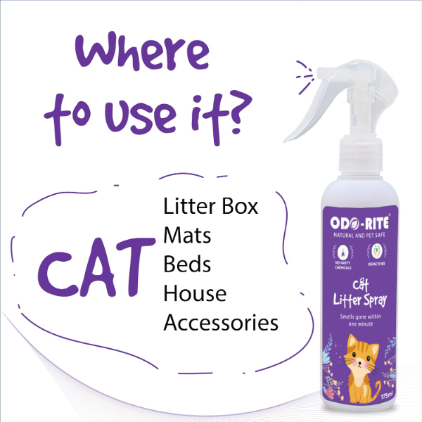 ODO-RITE Cat Litter Spray – Odor Eliminator for Litter Boxes (175 ml) | Removes Bad Smells & Keeps Cat Area Fresh and Clean - Image 3