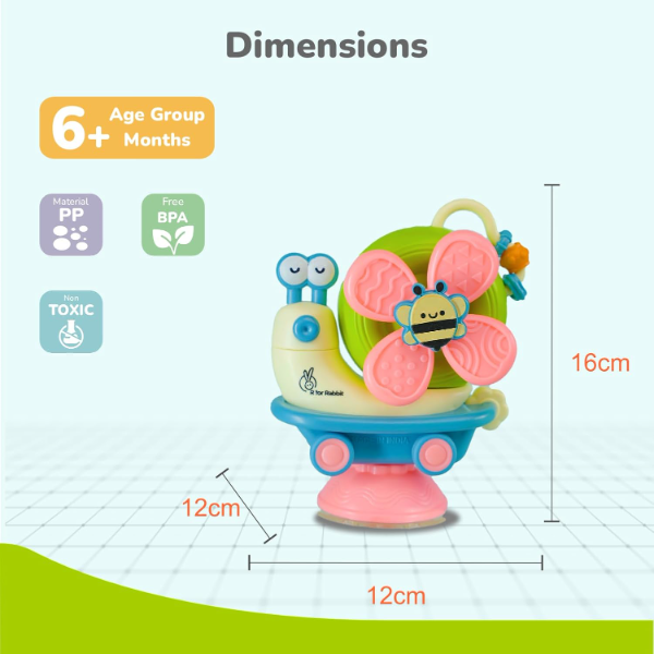 ToyTastic 5-in-1 Suction Spinner Baby Toy – Sensory Rattle, Friction Car & Windmill Activity Toy for Infants 6+ Months – BPA-Free Interactive Learning Toy for Motor Skills, Early Development (Blue & Cream) - Image 4