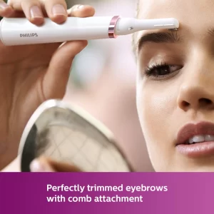 Philips Touch-Up Women’s Eyebrow & Facial Hair Trimmer HP6388 – Portable Precision Groomer for Eyebrows, Upper Lip, Chin & Sidelocks, Gentle Painless Hair Remover