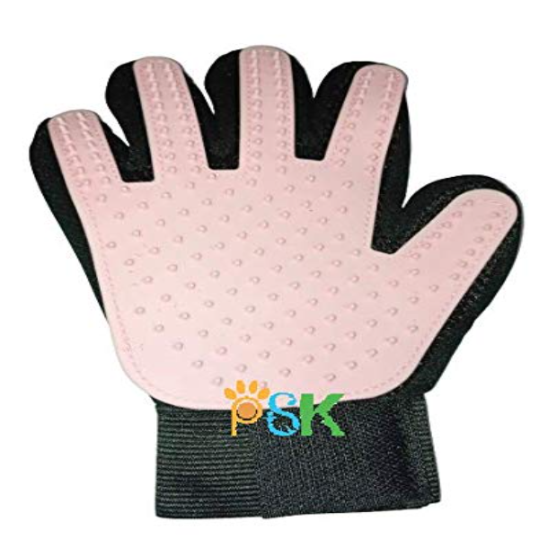 PSK PET MART Grooming Glove & Pet Hair Remover Mitt | Deshedding, Bathing & Massage Brush for Dogs, Cats, Horses, Rabbits & Small Animals | Pink Pet Grooming Glove
