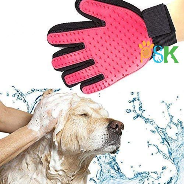 PSK PET MART Grooming Glove & Pet Hair Remover Mitt | Deshedding, Bathing & Massage Brush for Dogs, Cats, Horses, Rabbits & Small Animals | Pink Pet Grooming Glove - Image 3