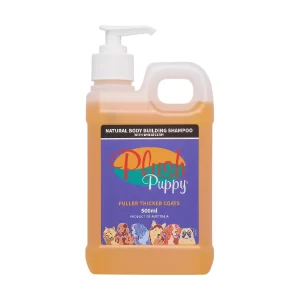PLUSH PUPPY Natural Body Building Dog Shampoo with Wheatgerm – Adds Volume, Texture & Strength for Show-Ready Coats (500ml)