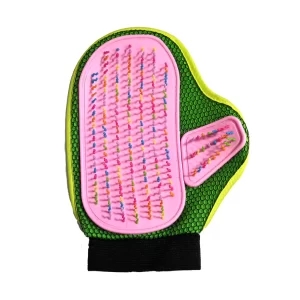 Emily Pets Grooming Gloves for Dogs & Cats – Pet Hair Remover & Deshedding Massage Mitt for Bathing and Daily Grooming (Pink)