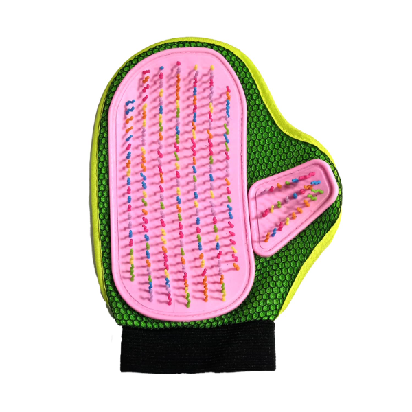 Emily Pets Grooming Gloves for Dogs & Cats – Pet Hair Remover & Deshedding Massage Mitt for Bathing and Daily Grooming (Pink)
