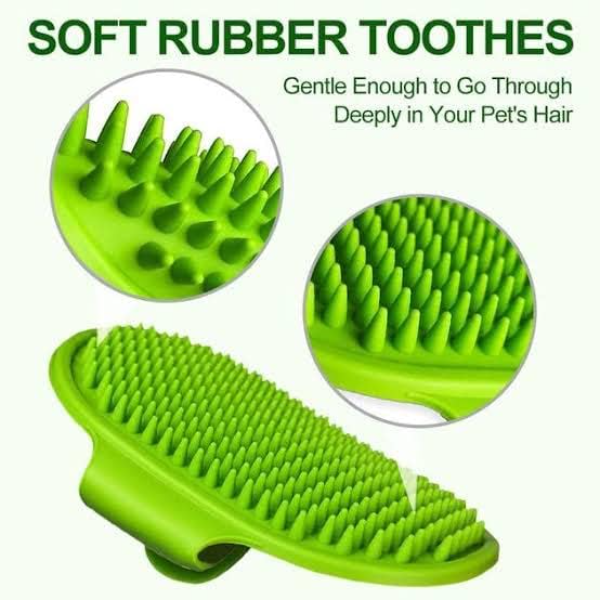 Pet Grooming & Massage Bath Glove for Dogs, Cats, Rabbits & Hamsters – Soft Rubber Bristle Hand Brush for Shampoo Bathing, Shedding & Gentle Fur Care | 1 Piece - Image 3