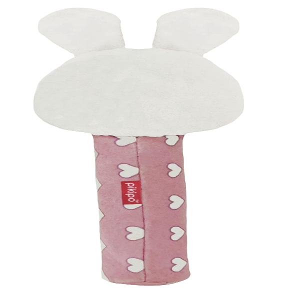 ToyTastic Soft Bunny Face Baby Rattle Plush Toy – Pink Squeaky Squeeze Handle Sensory Toy for Infants & Toddlers – Safe Early Learning Stuffed Animal Toy for Baby Boys & Girls - Image 4