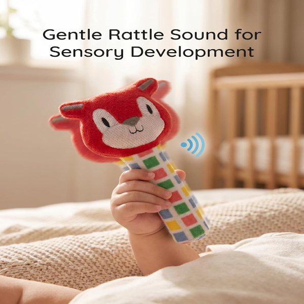 Soft Plush Cat Baby Rattle Toy for Newborns 0–6 Months – Gentle Sound Sensory Toy for Infants | Safe Soft Baby Toy for Early Development & Newborn Gift Idea - Image 2