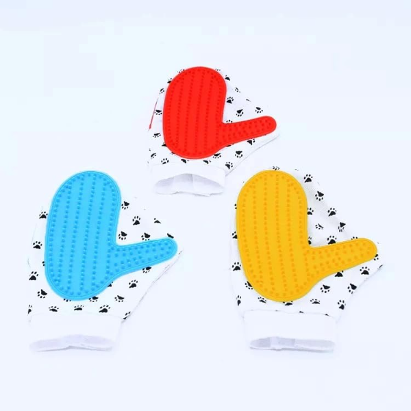 Pet Hair Remover Grooming Glove – Deshedding & Massage Brush for Dogs, Cats, Horses, Rabbits & More (Blue, Red, Green, Medium) - Image 2