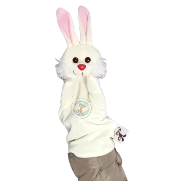Cute Plush Bunny Hand Puppet for Kids – Soft Rabbit Puppet Toy for Storytelling, Role Play & Interactive Learning | Educational Hand & Finger Puppet for Toddlers and Children