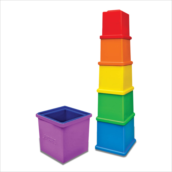 Little's Rainbow Stacking Cubes for Babies & Toddlers – 7-Piece Colorful Nesting & Stacking Blocks, Early Learning Activity Toy, Develops Fine Motor Skills, Hand-Eye Coordination & Problem-Solving, Montessori-Inspired Gift for Infants & Preschool Kids - Image 2