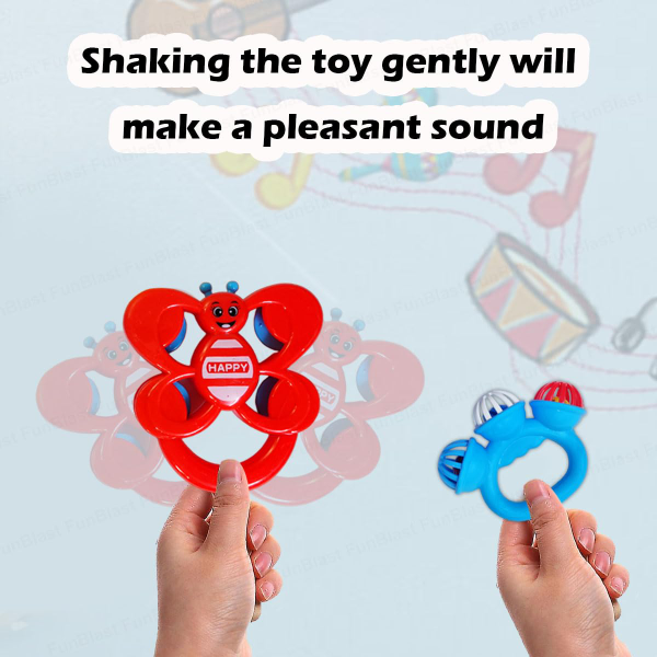 Baby Rattle Toys Set of 3 for Infants, Colorful Sensory & Sound Toys for Newborns, Early Development Learning Toys for Babies 3+ Months, Easy-Grip Interactive Rattles for Boys & Girls - Image 3