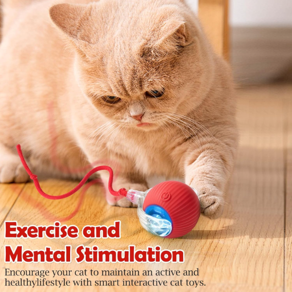Smart Rolling LED Cat Toy Ball – Automatic Motion Activated USB Rechargeable Interactive Toy for Indoor Cats, Kittens, Puppies & Small Dogs | Fun IQ Training & Exercise Pet Ball - Image 2