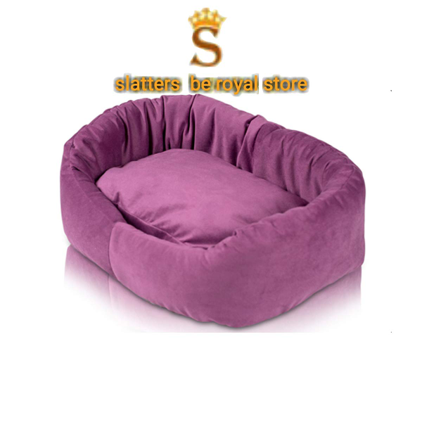 Reversible Ultra-Soft Velvet Pet Bed – Luxury Sofa-Style Bed for Dogs, Cats, Puppies & Rabbits | Cozy Plush Cushion, 91 x 91 x 20 cm - Image 2