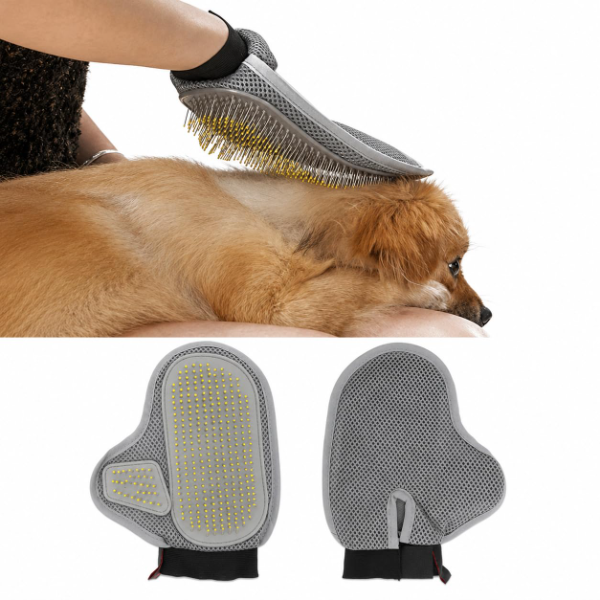 Pet Grooming Gloves for Dogs, Horses & Cattle – Deshedding Rubber Brush for Bath & Massage – Wet/Dry Use