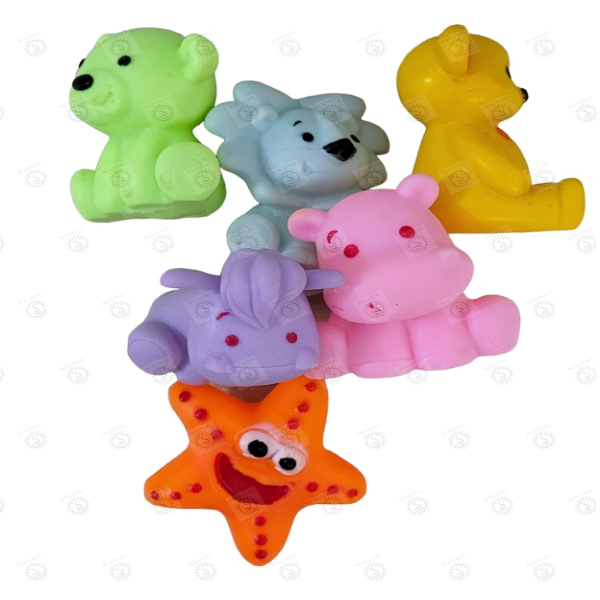 SHAKTISM 6-Pack Chu Chu Squeaky Baby Bath Toys – Soft Natural Rubber Animal Squeeze Toys for Toddlers & Infants, Non-Toxic Floating Bathtub Play Set for Sensory Learning, Safe Water Play Toys for Kids - Image 4