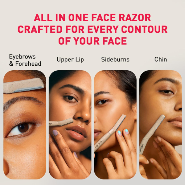 Sirona Reusable Face Razor for Women – 9 Facial Hair Removal Razors, Painless Dermaplaning Tool & Eyebrow Shaper for Upper Lip, Chin, Forehead, Peach Fuzz & Sideburns - Image 2