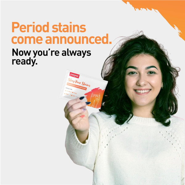 Sirona Period Stain Remover Wipes for Women – Pack of 10 | Removes Period, Blood, Ink, Mud & Food Stains in 60 Seconds | Gentle on Skin & Fabric | Travel-Friendly | No Harsh Chemicals
(Pcs -50) - Image 3
