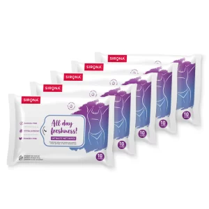 Sirona pH-Balanced Intimate Hygiene Wet Wipes – 50 Count | Neem & Sea Buckthorn Extract | Alcohol-Free Feminine Wipes for Intimate Care | Soft Nonwoven Fabric | Freshness for Travel, Periods & Pre/Post Intimacy
 (Pack of -3)