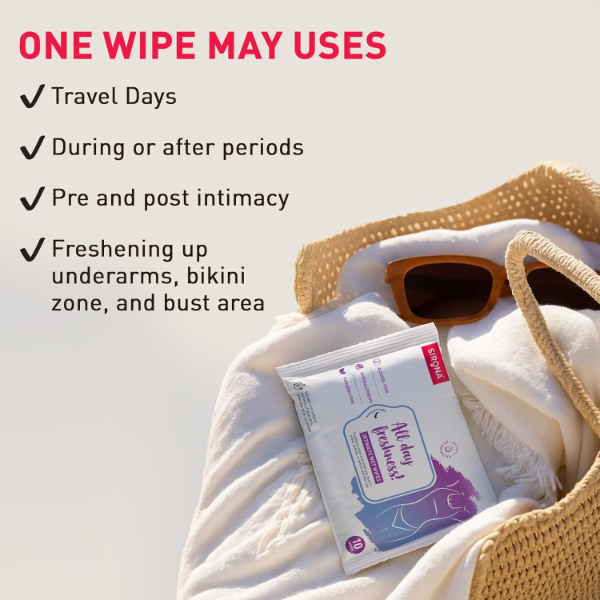 Sirona pH-Balanced Intimate Hygiene Wet Wipes – 50 Count | Neem & Sea Buckthorn Extract | Alcohol-Free Feminine Wipes for Intimate Care | Soft Nonwoven Fabric | Freshness for Travel, Periods & Pre/Post Intimacy
(Pack of -3) - Image 4