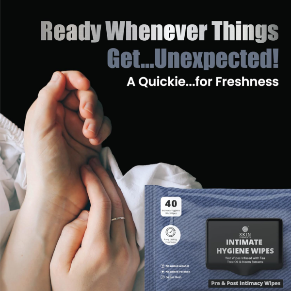 Skin Elements Intimate Hygiene Wet Wipes – Unisex | pH-Balanced Intimate Care Wipes with Tea Tree Oil & Neem Extract | 40 Count | Gentle Cleansing for Pre & Post Intimacy Freshness (Pack of -3) - Image 2