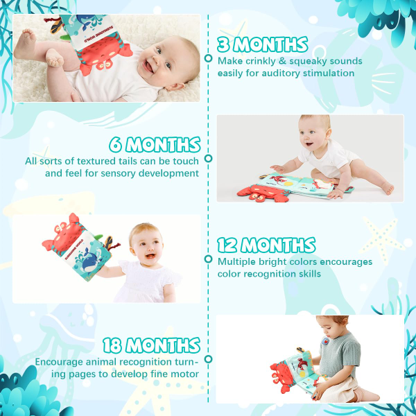 SNOWIE SOFT® 3D Hand Puppet Cloth Book for Babies & Toddlers 0–3 Years – Non-Toxic Sensory Montessori Fabric Book with High Contrast Visual Stimulation | Washable Baby Learning Toy for 6–12 Months - Image 3