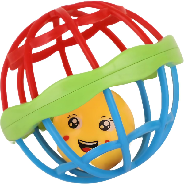 Colorful Non-Toxic Baby Rattle Ball Toy – Safe Plastic Sensory Shaking Rattle for Newborns & Infants, Multicolor Early Learning Toy for Babies & Toddlers, Soft Grip Kids Rattle (Pack of 1) - Image 2