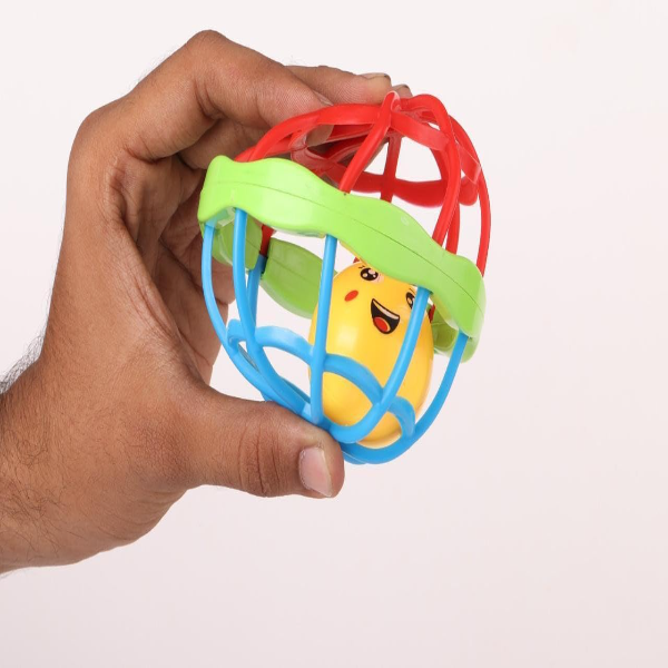 Colorful Non-Toxic Baby Rattle Ball Toy – Safe Plastic Sensory Shaking Rattle for Newborns & Infants, Multicolor Early Learning Toy for Babies & Toddlers, Soft Grip Kids Rattle (Pack of 1) - Image 3