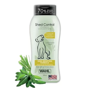 Wahl Shed Control Shampoo – Lemongrass & Sage Formula for Dog & Horse Shedding Reduction – Premium Pet Grooming Care