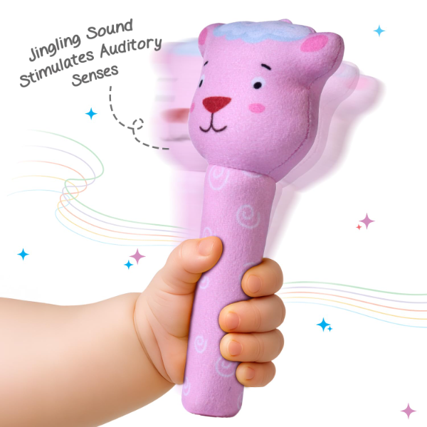 Tiny Tails Sheep Baby Rattle Toy – Soft Plush Animal Sensory Toy for Newborns & Infants, Easy-Grip Handheld Rattle for Motor Skill Development, Safe Squeeze Toy for Boys & Girls, Perfect Baby Shower Gift - Image 2