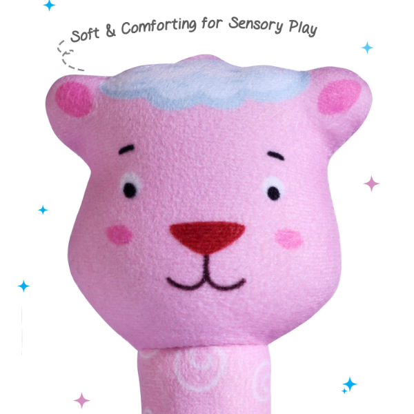 Tiny Tails Sheep Baby Rattle Toy – Soft Plush Animal Sensory Toy for Newborns & Infants, Easy-Grip Handheld Rattle for Motor Skill Development, Safe Squeeze Toy for Boys & Girls, Perfect Baby Shower Gift - Image 3