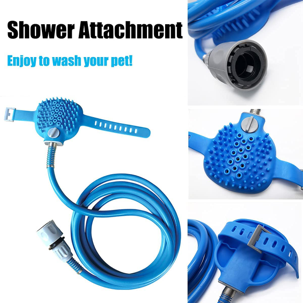 SILENCIO Dog Shower Attachment – Pet Bath Sprayer & Massage Brush with Indoor/Outdoor Adaptors for Dogs, Cats & Horses - Image 2