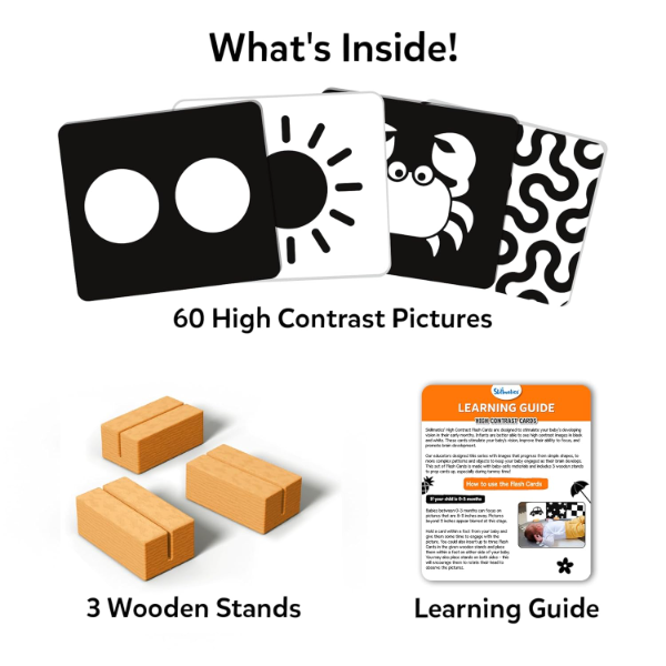 Skillmatics High Contrast Flash Cards for Babies 0-12 Months – 60 Large Visual Learning Cards for Infant Sensory Development, Early Language Skills, Brain Stimulation, Travel-Friendly Educational Gift - Image 2