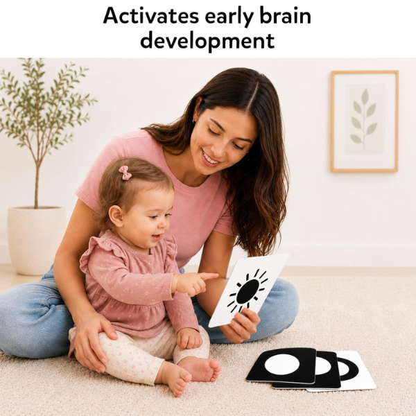 Skillmatics High Contrast Flash Cards for Babies 0-12 Months – 60 Large Visual Learning Cards for Infant Sensory Development, Early Language Skills, Brain Stimulation, Travel-Friendly Educational Gift - Image 4