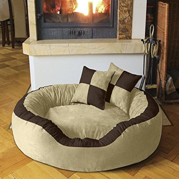 Reversible Ultra-Soft Velvet Pet Sofa Bed – Luxury Sky Blue & Black Dog, Cat, Puppy & Rabbit Bed | Cozy Small Size, Dual-Sided Comfort