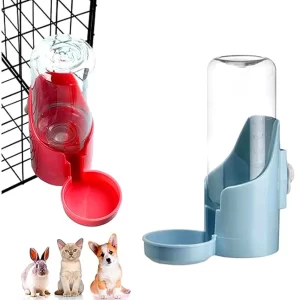RvPaws 400ML Automatic Water Dispenser for Rabbits & Small Pets | Cage Water Bowl & Food Dish for Rabbits, Cats, Dogs, Birds & Ferrets | Leak-Resistant Pet Feeder (Color May Vary)