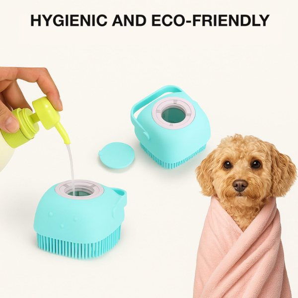 3-in-1 Pet Grooming Kit for Dogs & Cats – Silicone Grooming Glove Comb, Steam Massage Brush & Soft Bristle Bath Brush for Shedding, Detangling, Bathing & Gentle Daily Care - Image 3