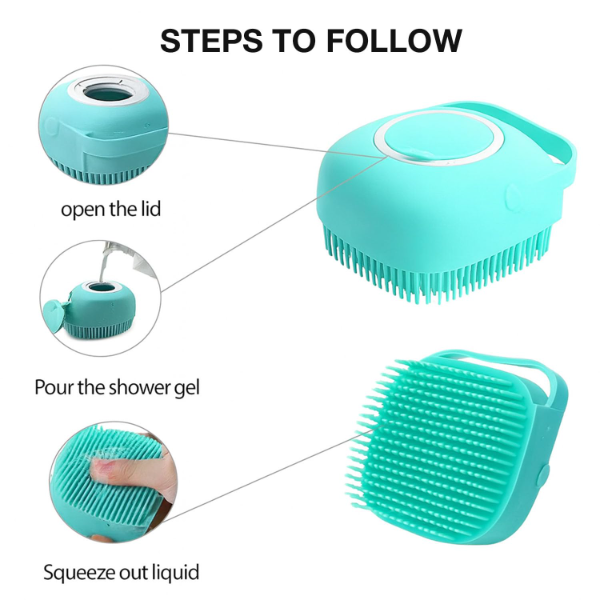 3-in-1 Pet Grooming Kit for Dogs & Cats – Silicone Grooming Glove Comb, Steam Massage Brush & Soft Bristle Bath Brush for Shedding, Detangling, Bathing & Gentle Daily Care - Image 4