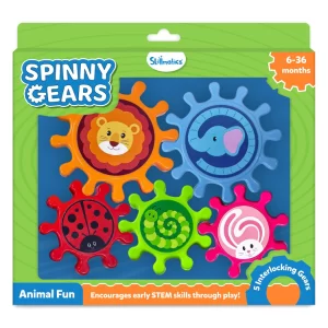 Skillmatics Spinny Gears Sensory Toy for Babies & Toddlers 6–36 Months – Interlocking Suction Spinners for Bath, Window & Table Play, STEM Learning Activity Toy, Travel-Friendly Infant Gift Set (5 Pieces)