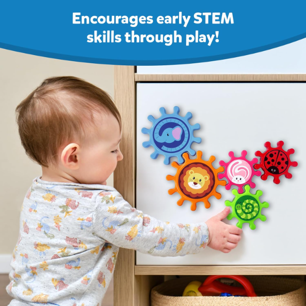 Skillmatics Spinny Gears Sensory Toy for Babies & Toddlers 6–36 Months – Interlocking Suction Spinners for Bath, Window & Table Play, STEM Learning Activity Toy, Travel-Friendly Infant Gift Set (5 Pieces) - Image 3
