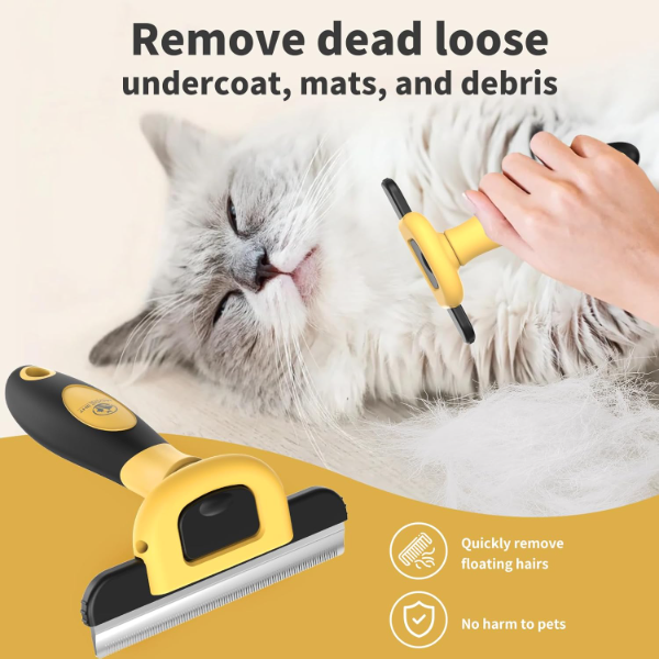 The Social Pets Deshedding Comb for Dogs & Cats – Grooming Brush to Reduce Shedding & Pet Hair Mess at Home - Image 2