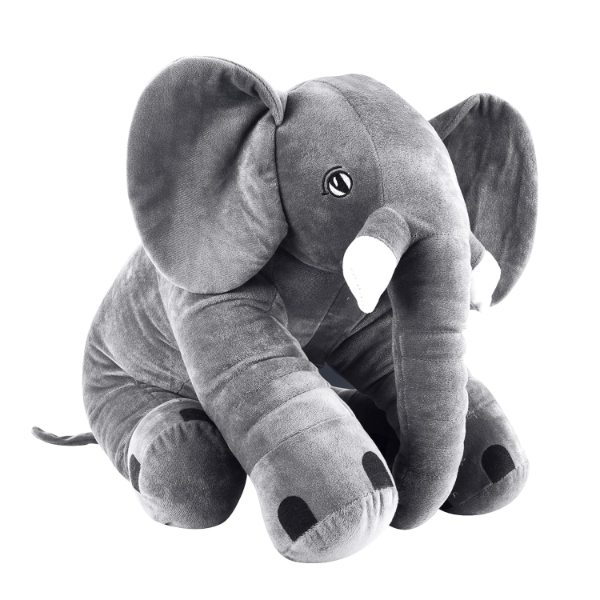 Large 60 cm Elephant Plush Toy for Kids – Soft Stuffed Animal Hugging Toy for Boys & Girls, Ultra-Soft Fiber Filled Cuddly Elephant Doll, Perfect Birthday Gift for Children 1+ Years (Grey) - Image 2